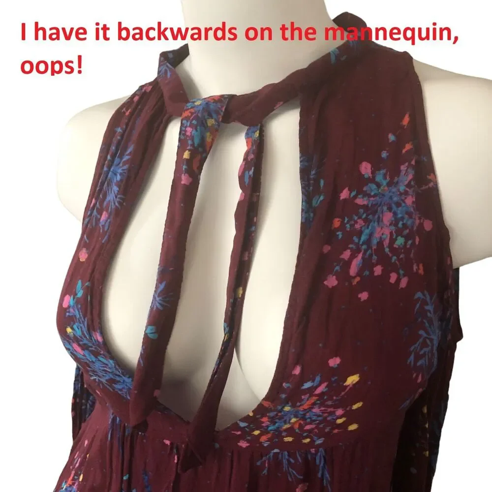 Free People Kaleidoscope Dream Tunic Top Blouse Micro Mini Dress S Cold Shoulder